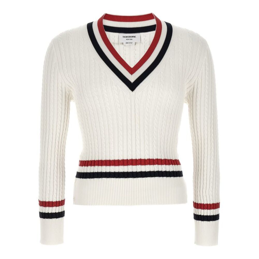 Thom Browne White Cotton Men's Cardigan